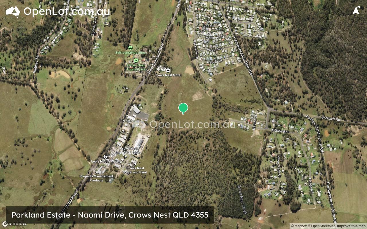 Satellite image for Parkland Estate - Naomi Drive, Crows Nest QLD 4355