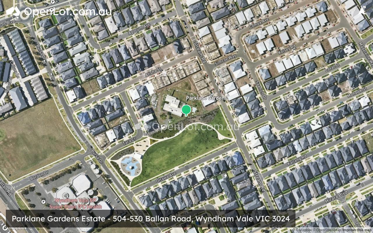 Satellite image for Parklane Gardens Estate - 504-530 Ballan Road, Wyndham Vale VIC 3024