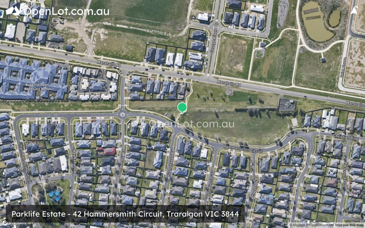 Satellite image for Parklife Estate - 42 Hammersmith Circuit, Traralgon VIC 3844