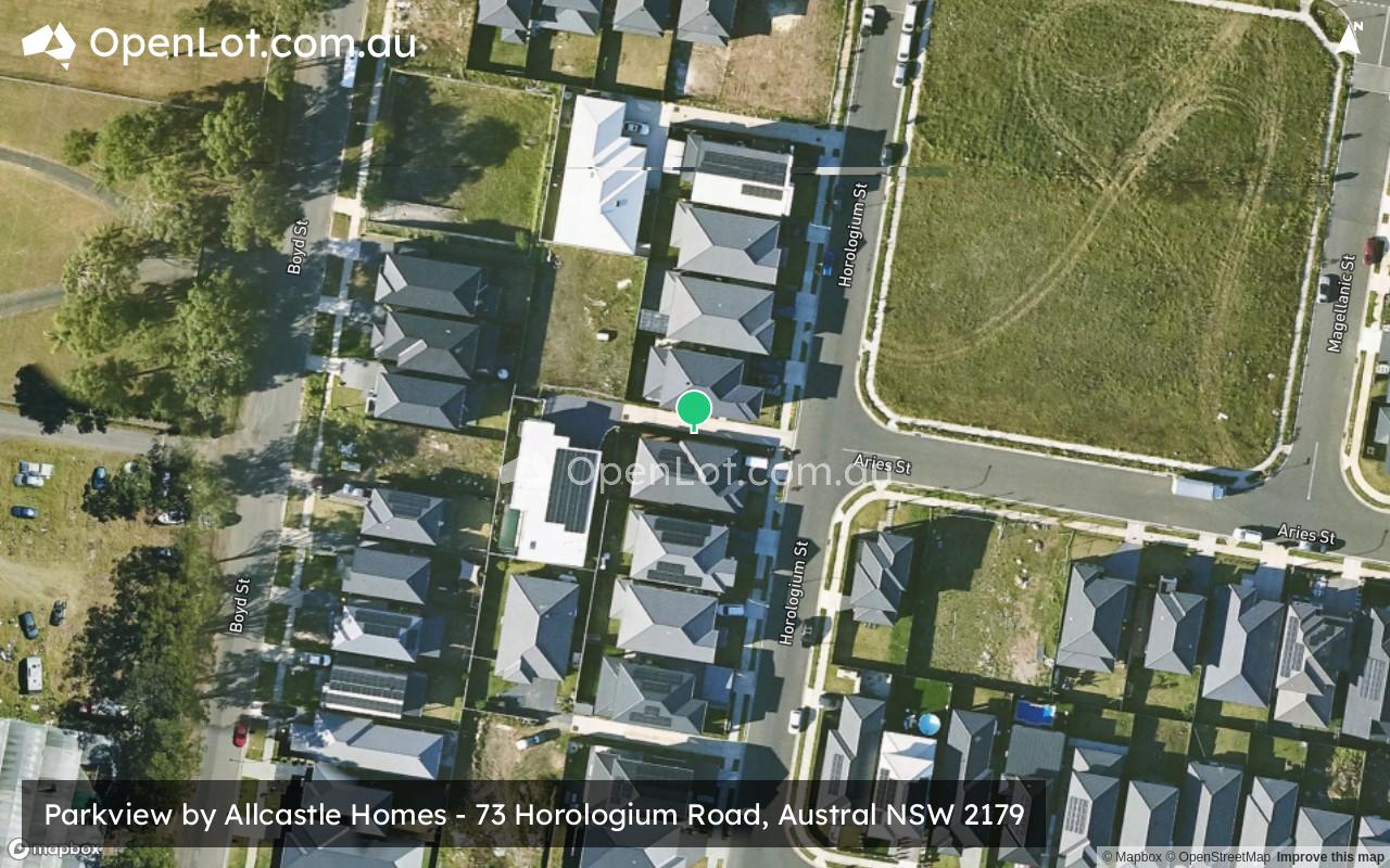 Satellite image for Parkview by Allcastle Homes - 73 Horologium Road, Austral NSW 2179