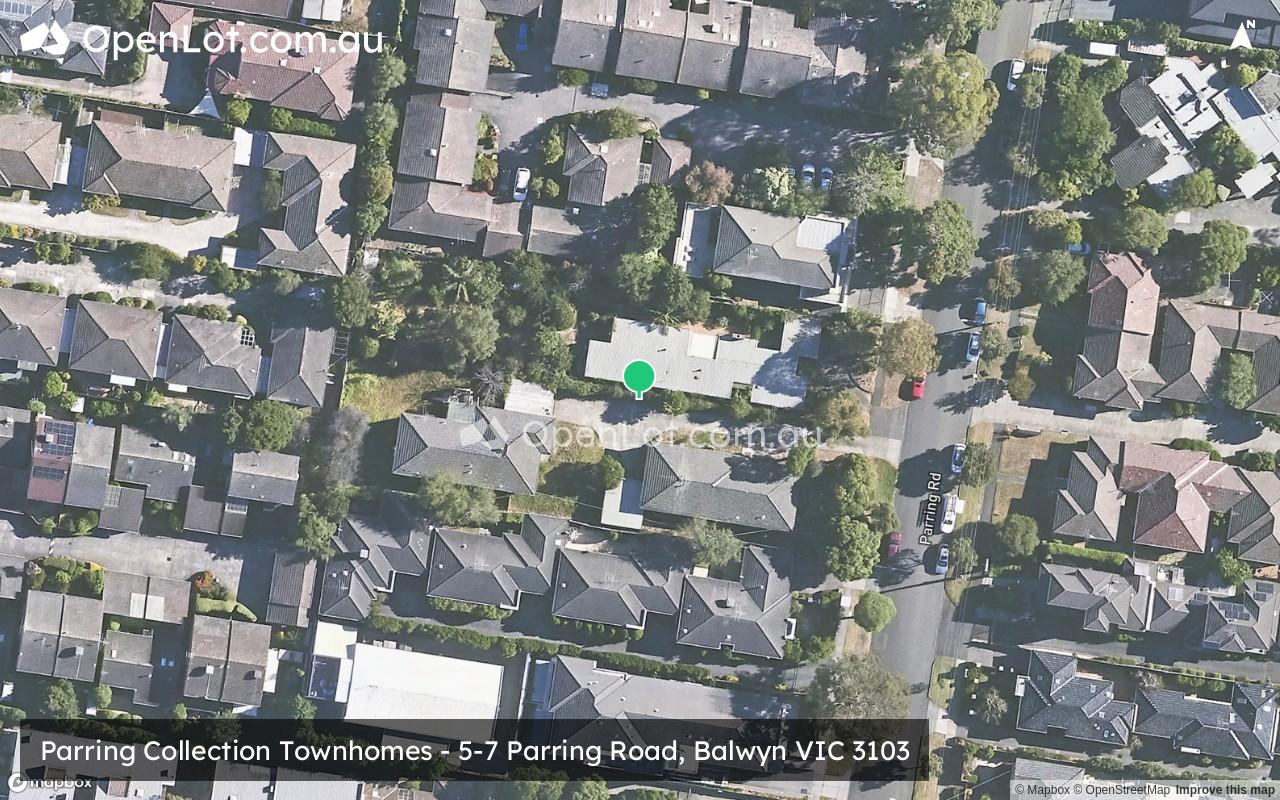 Satellite image for Parring Collection Townhomes - 5-7 Parring Road, Balwyn VIC 3103