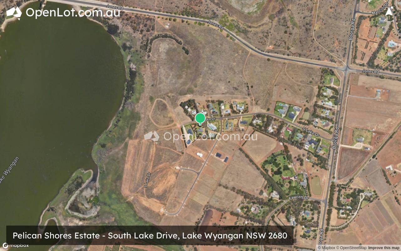 Satellite image for Pelican Shores Estate - South Lake Drive, Lake Wyangan NSW 2680