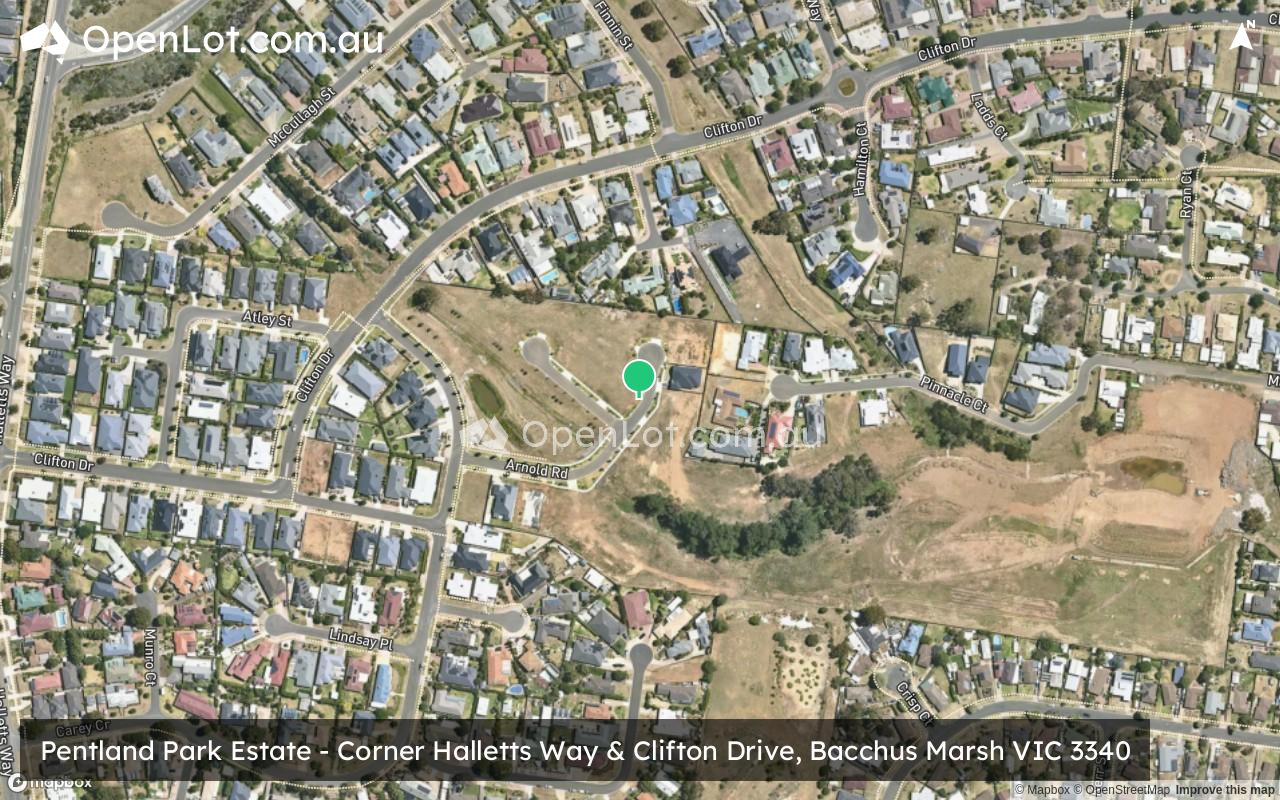 Satellite image for Pentland Park Estate - Corner Halletts Way & Clifton Drive, Bacchus Marsh VIC 3340