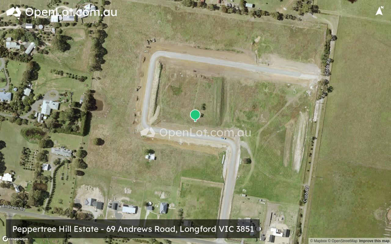 Satellite image for Peppertree Hill Estate - 69 Andrews Road, Longford VIC 3851