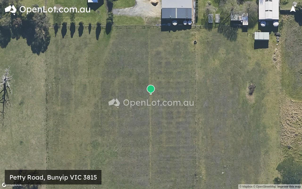 Satellite image for Petty Road, Bunyip VIC 3815