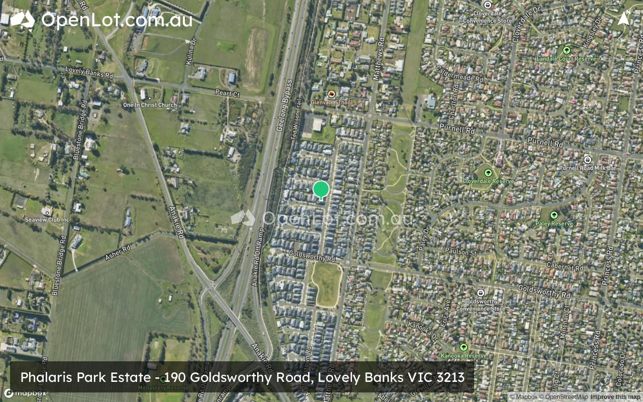 Satellite image for Phalaris Park Estate - 190 Goldsworthy Road, Lovely Banks VIC 3213