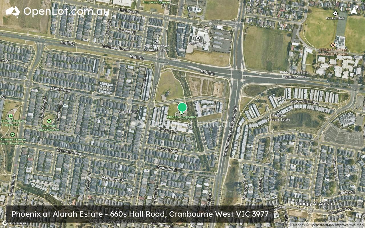 Satellite image for Phoenix at Alarah Estate - 660s Hall Road, Cranbourne West VIC 3977