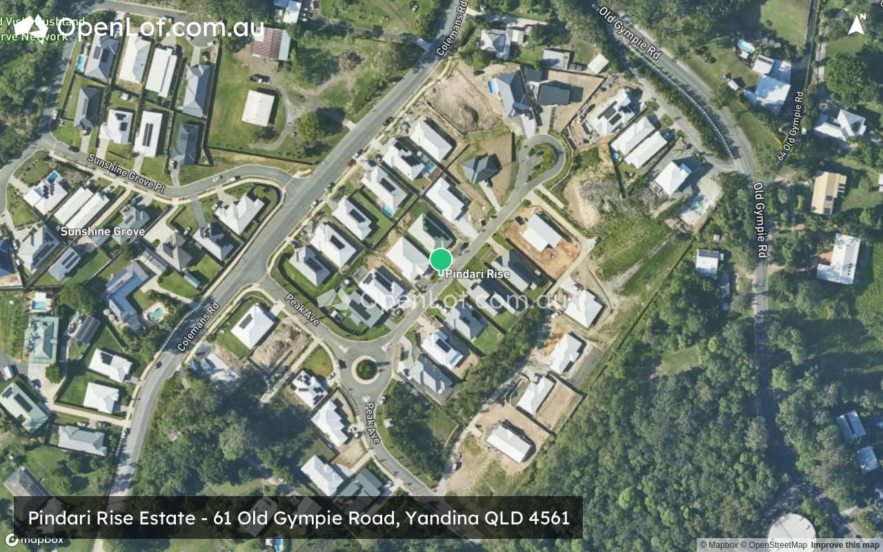 Satellite image for Pindari Rise Estate - 61 Old Gympie Road, Yandina QLD 4561