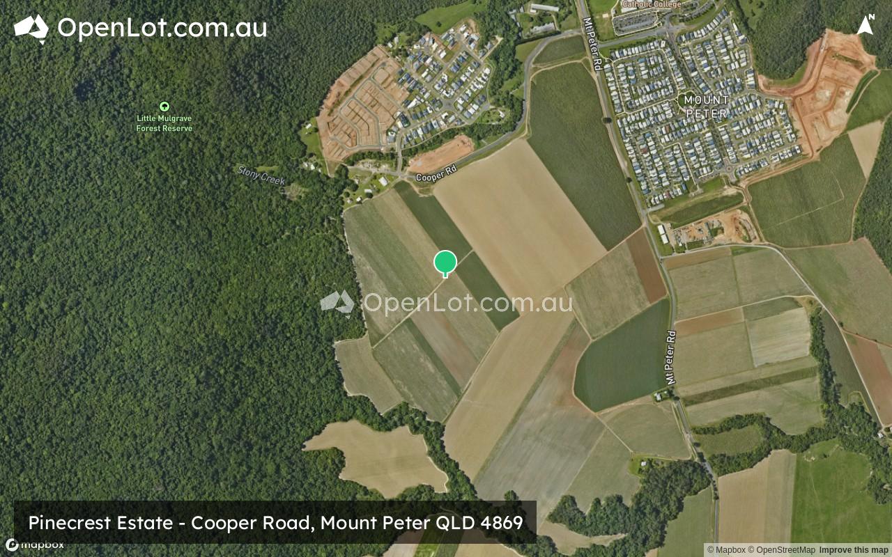 Satellite image for Pinecrest Estate - Cooper Road, Mount Peter QLD 4869