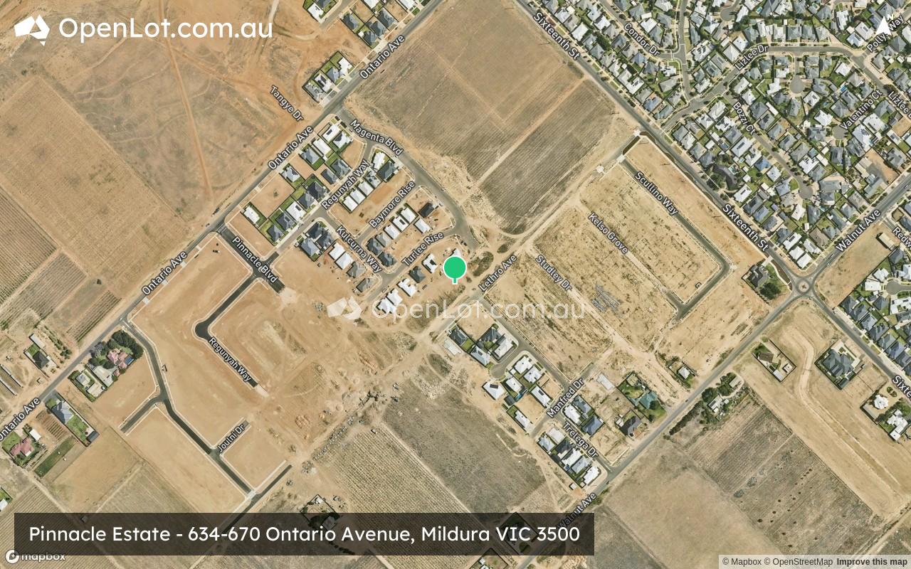 Satellite image for Pinnacle Estate - 634-670 Ontario Avenue, Mildura VIC 3500