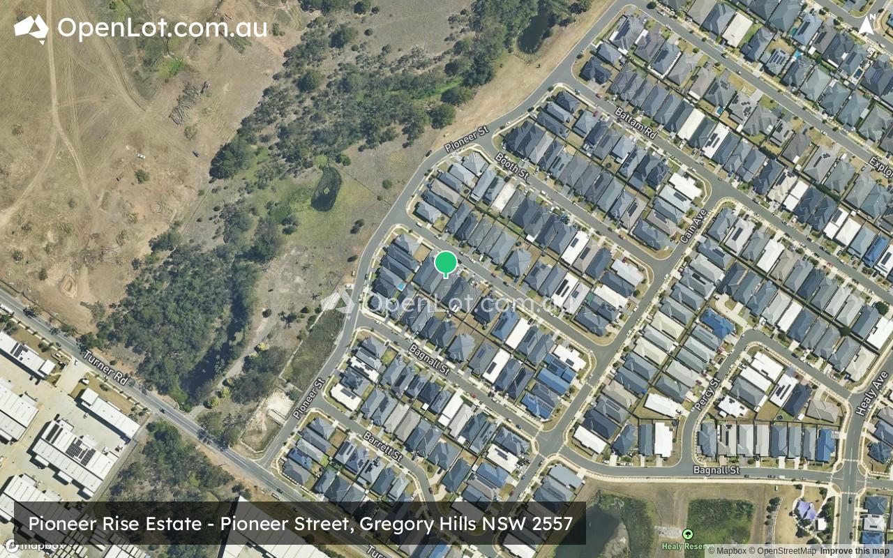 Satellite image for Pioneer Rise Estate - Pioneer Street, Gregory Hills NSW 2557