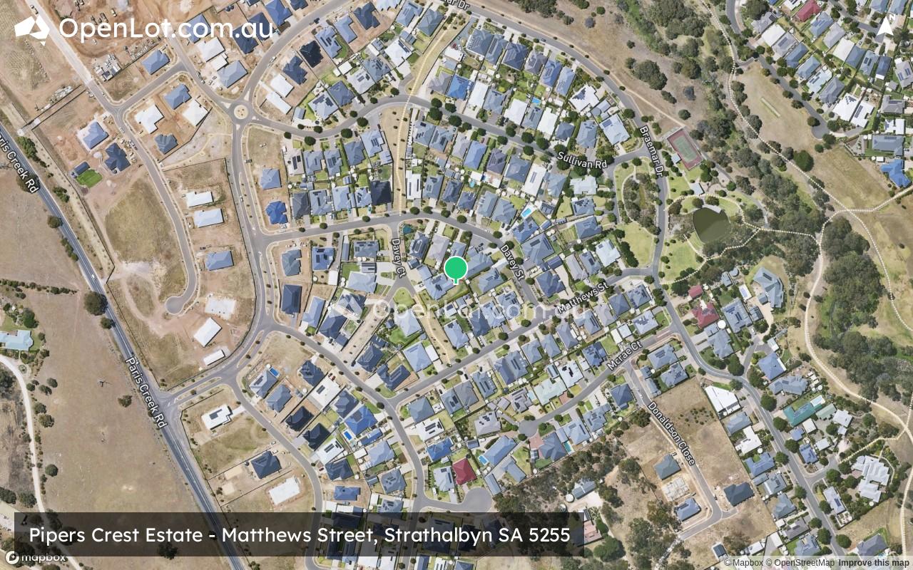 Satellite image for Pipers Crest Estate - Matthews Street, Strathalbyn SA 5255