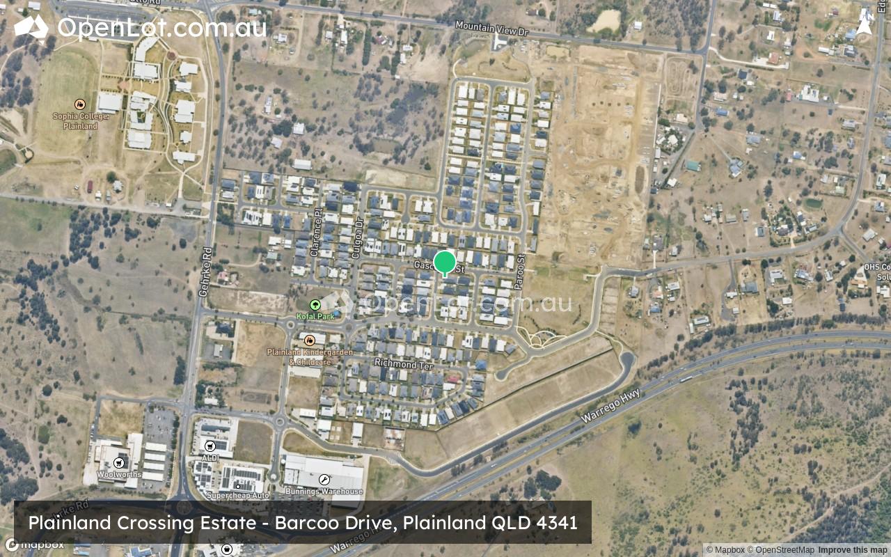 Satellite image for Plainland Crossing Estate - Barcoo Drive, Plainland QLD 4341