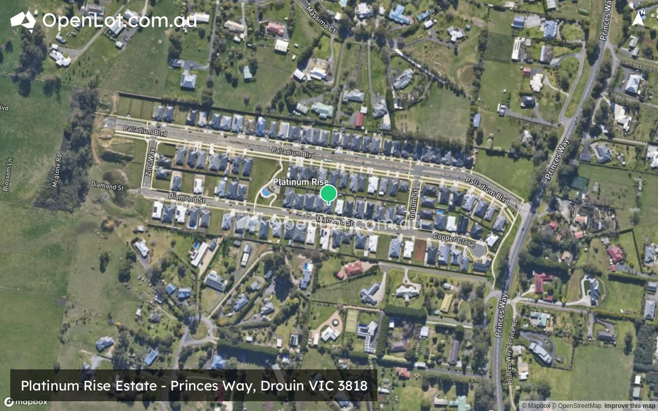 Satellite image for Platinum Rise Estate - Princes Way, Drouin VIC 3818