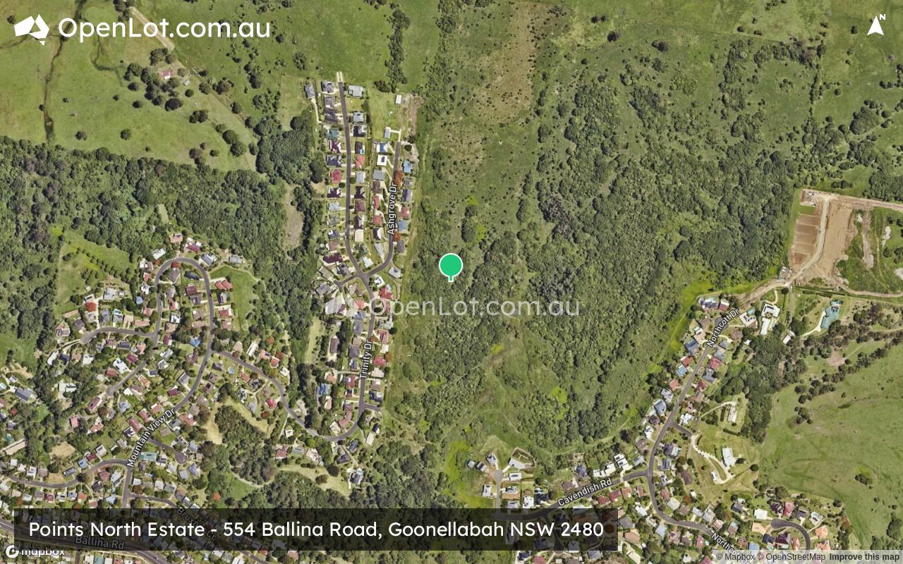 Satellite image for Points North Estate - 554 Ballina Road, Goonellabah NSW 2480