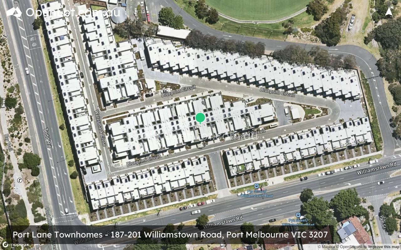 Satellite image for Port Lane Townhomes - 187-201 Williamstown Road, Port Melbourne VIC 3207