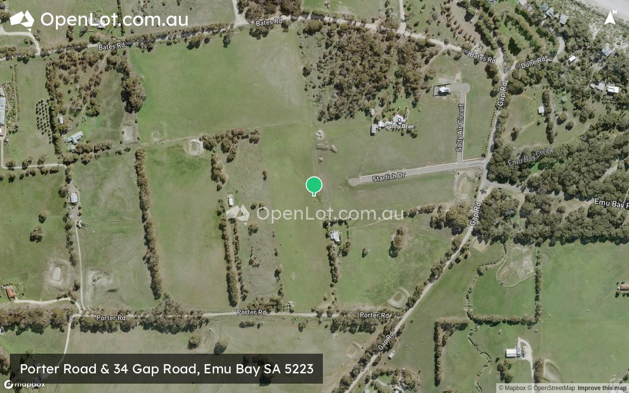 Satellite image for Porter Road & 34 Gap Road, Emu Bay SA 5223