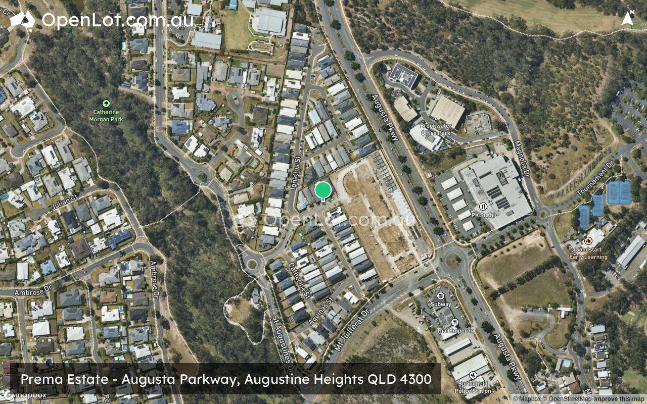 Satellite image for Prema Estate - Augusta Parkway, Augustine Heights QLD 4300