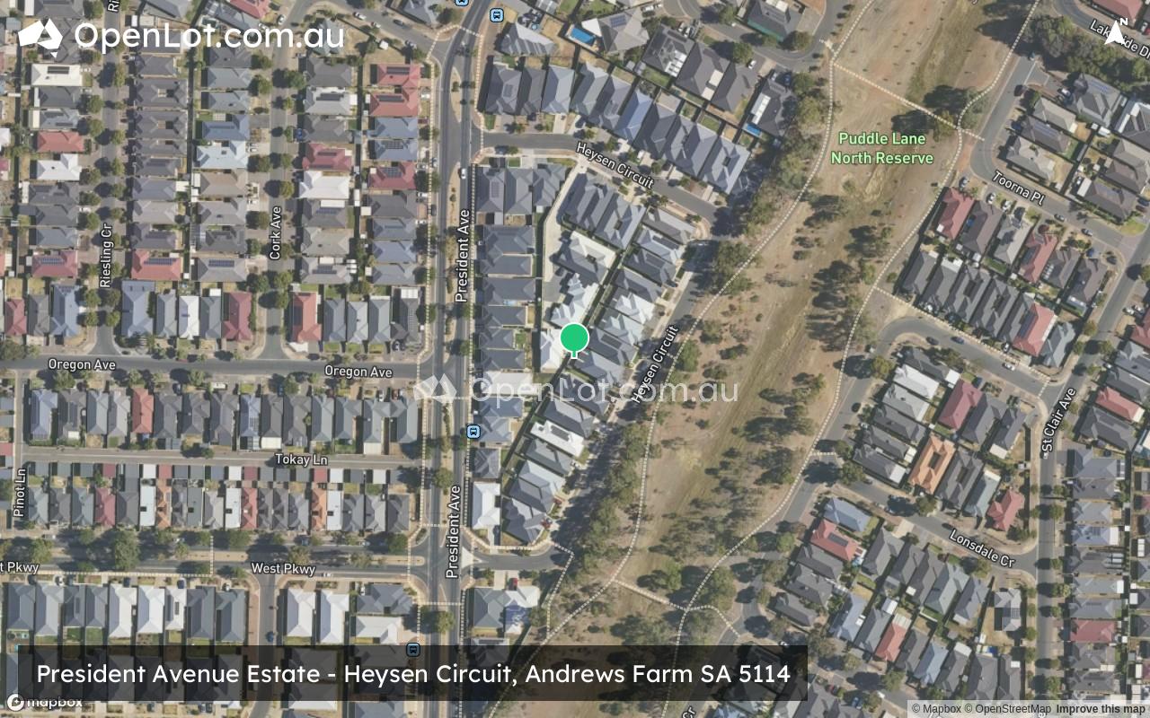 Satellite image for President Avenue Estate - Heysen Circuit, Andrews Farm SA 5114