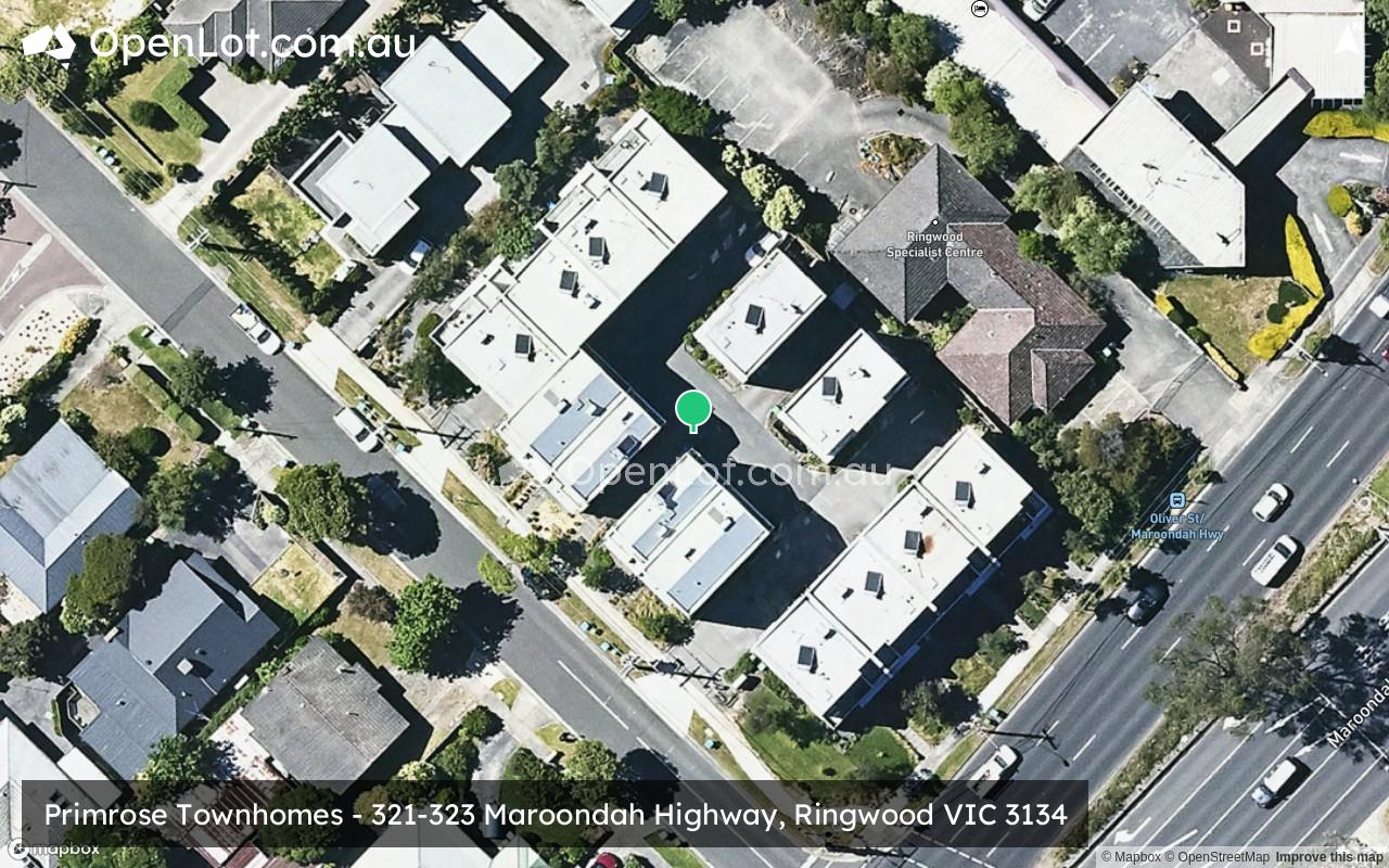 Satellite image for Primrose Townhomes - 321-323 Maroondah Highway, Ringwood VIC 3134