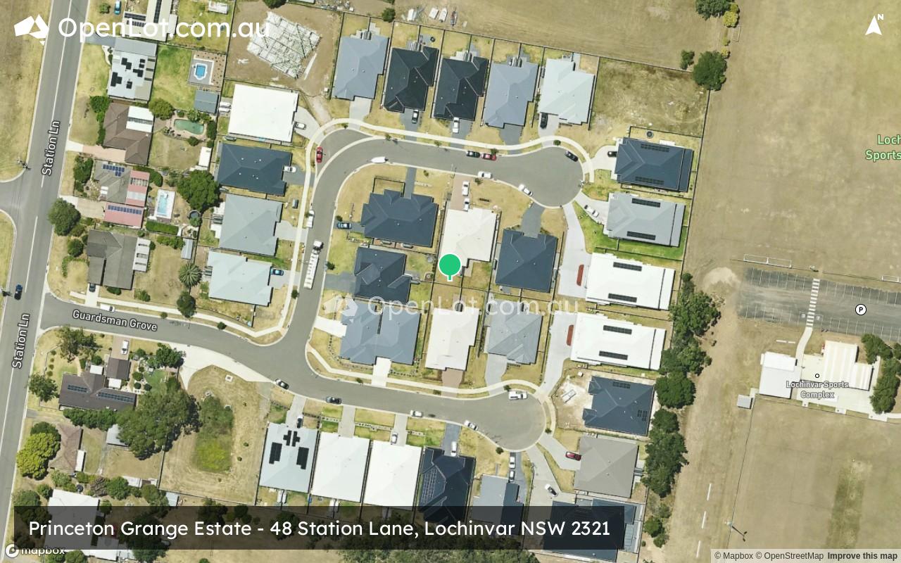 Satellite image for Princeton Grange Estate - 48 Station Lane, Lochinvar NSW 2321