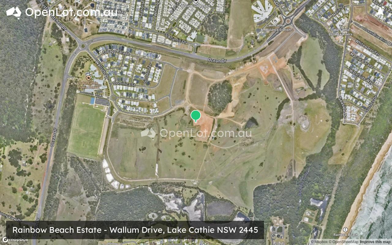 Satellite image for Rainbow Beach Estate - Wallum Drive, Lake Cathie NSW 2445