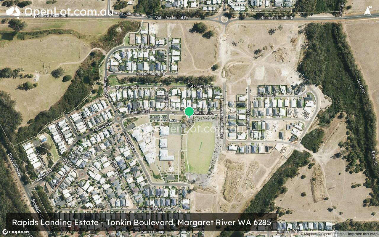 Satellite image for Rapids Landing Estate - Tonkin Boulevard, Margaret River WA 6285