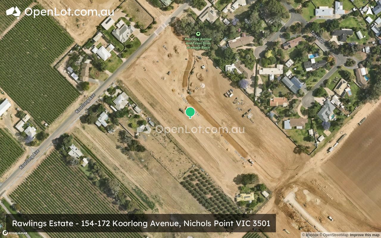 Satellite image for Rawlings Estate - 154-172 Koorlong Avenue, Nichols Point VIC 3501