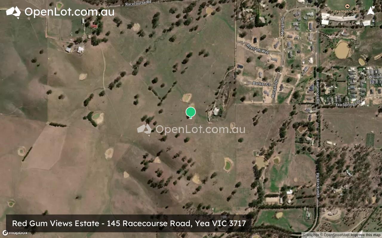 Satellite image for Red Gum Views Estate - 145 Racecourse Road, Yea VIC 3717