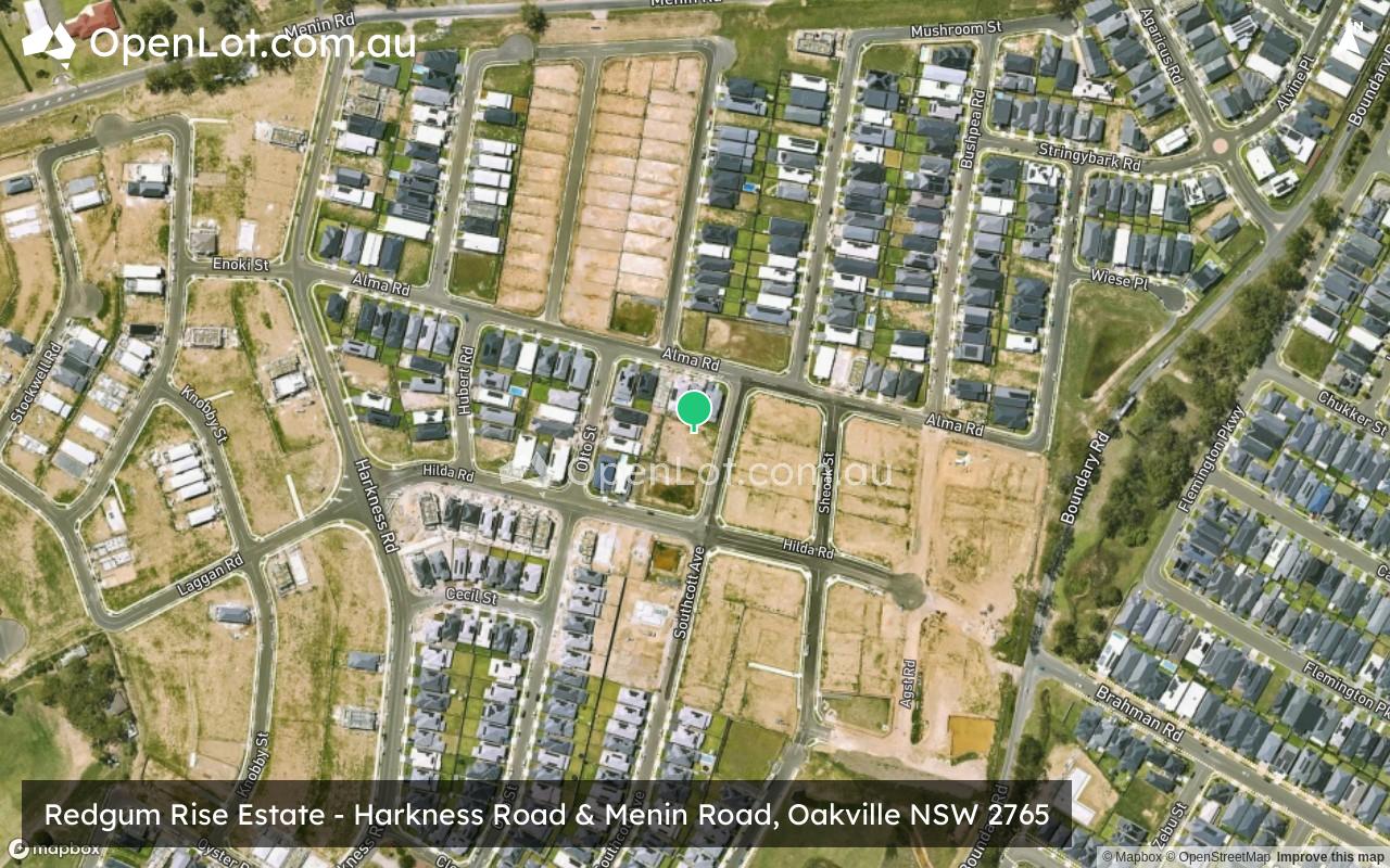 Satellite image for Redgum Rise Estate - Harkness Road & Menin Road, Oakville NSW 2765