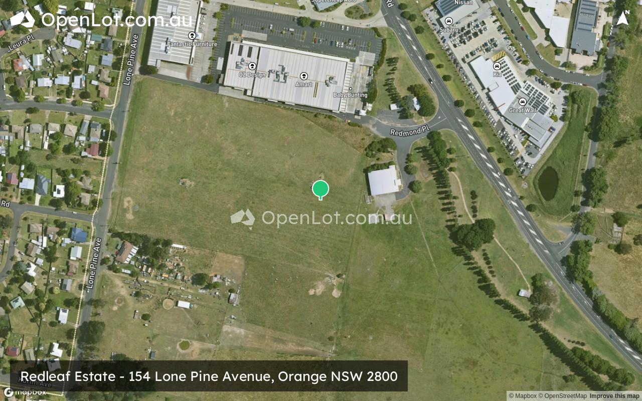 Satellite image for Redleaf Estate - 154 Lone Pine Avenue, Orange NSW 2800