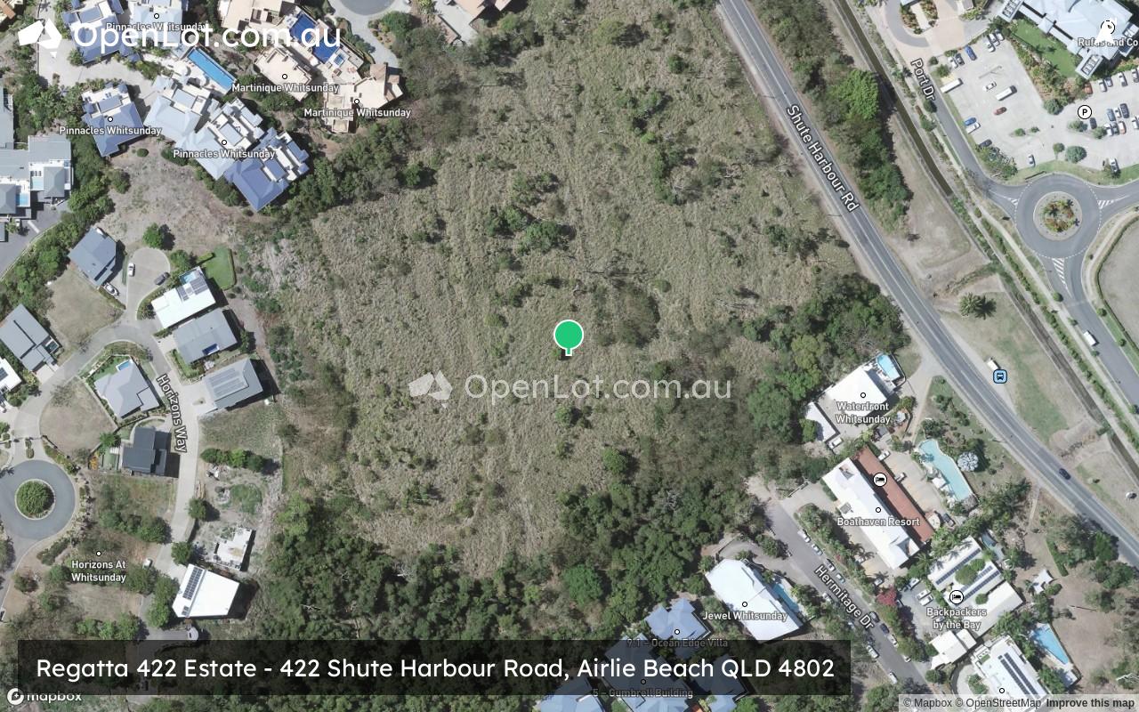 Satellite image for Regatta 422 Estate - 422 Shute Harbour Road, Airlie Beach QLD 4802