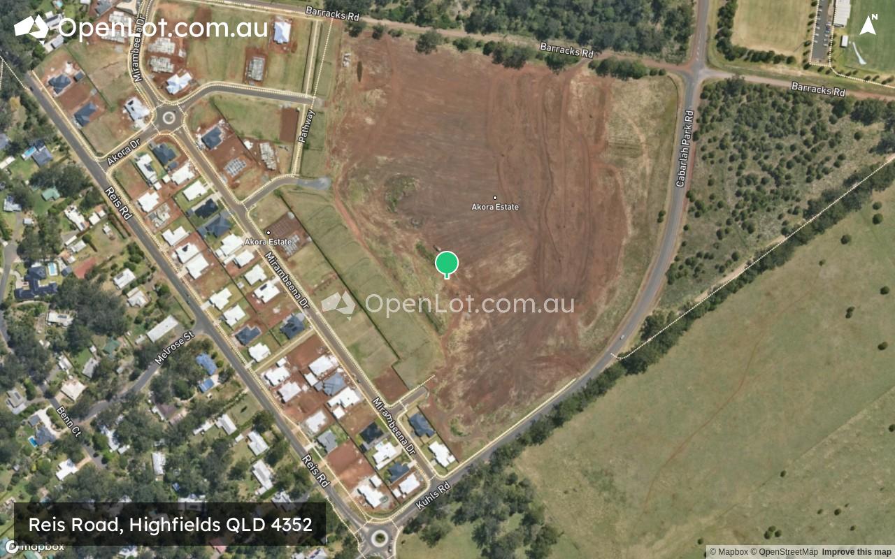 Satellite image for Reis Road, Highfields QLD 4352