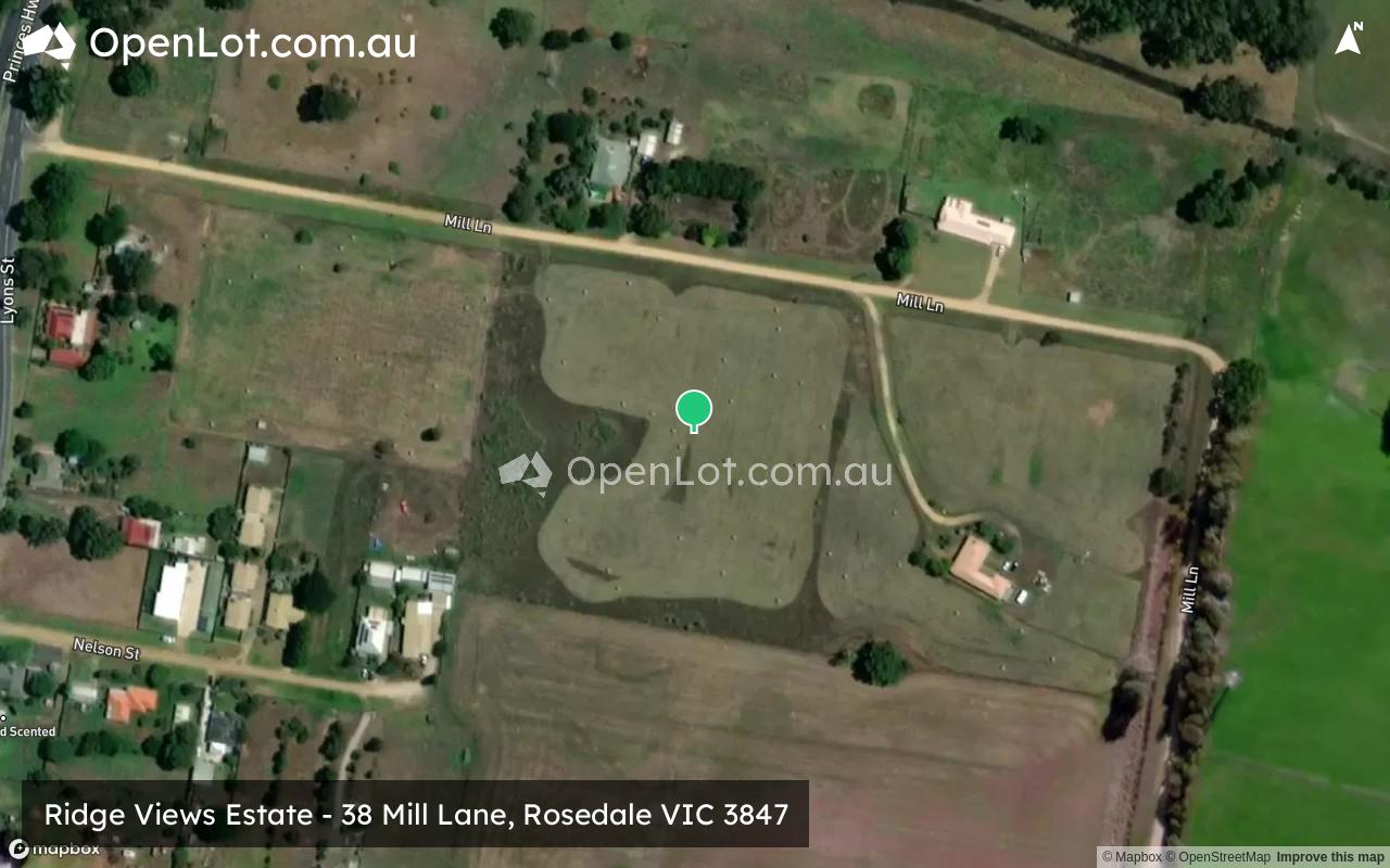 Satellite image for Ridge Views Estate - 38 Mill Lane, Rosedale VIC 3847
