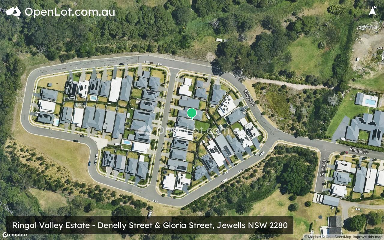 Satellite image for Ringal Valley Estate - Denelly Street & Gloria Street, Jewells NSW 2280