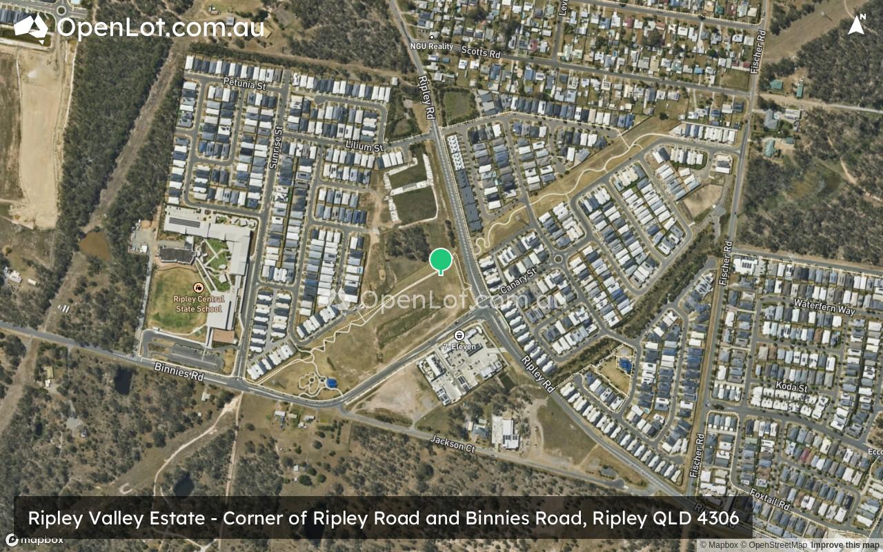 Satellite image for Ripley Valley Estate - Corner of Ripley Road and Binnies Road, Ripley QLD 4306