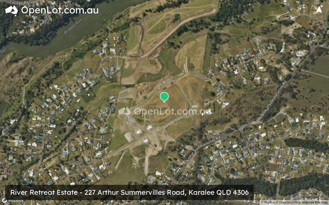 Satellite image for River Retreat Estate - 227 Arthur Summervilles Road, Karalee QLD 4306