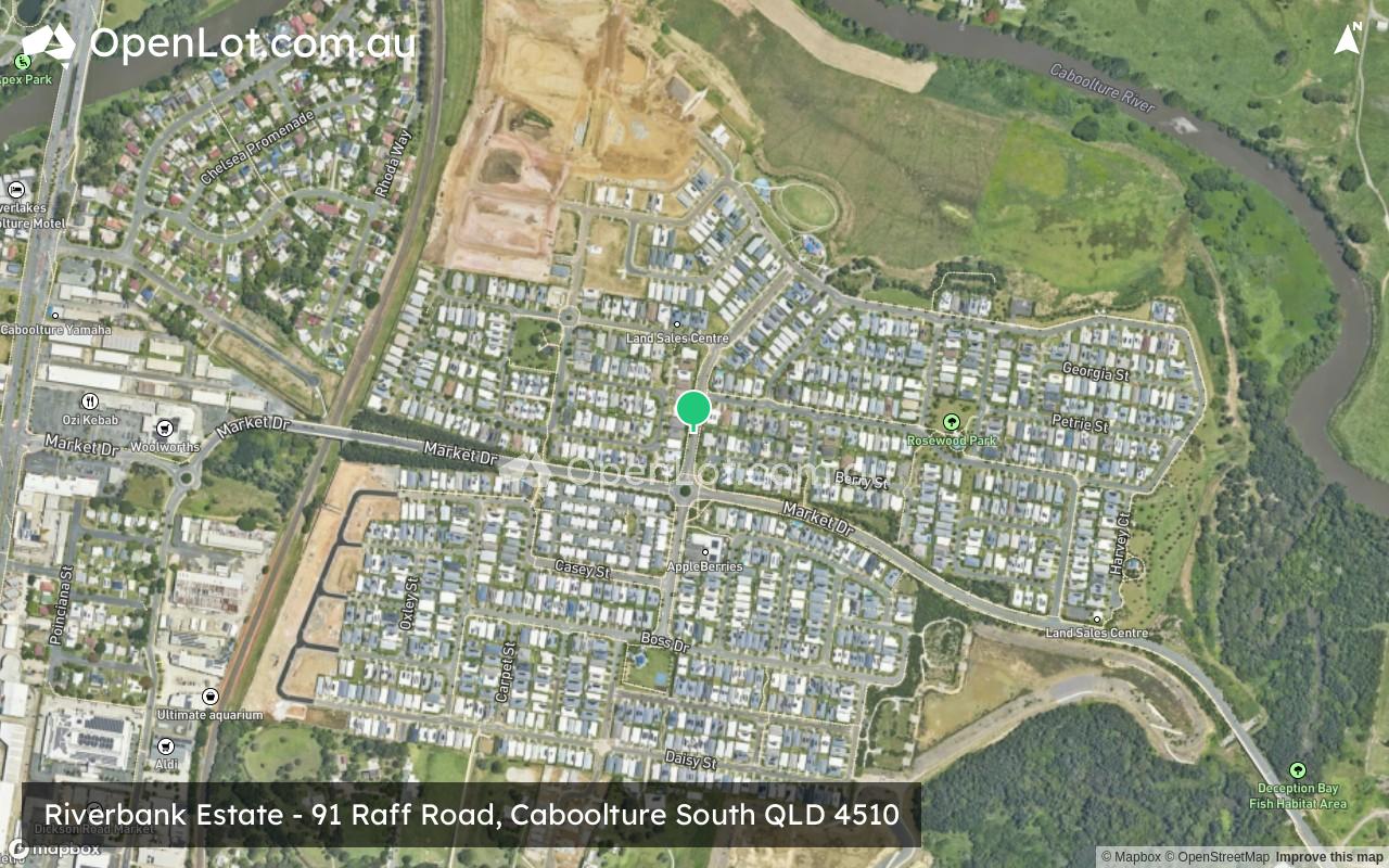 Satellite image for Riverbank Estate - 91 Raff Road, Caboolture South QLD 4510