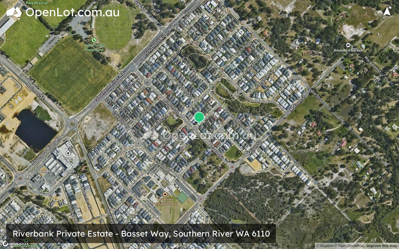 Satellite image for Riverbank Private Estate - Basset Way, Southern River WA 6110