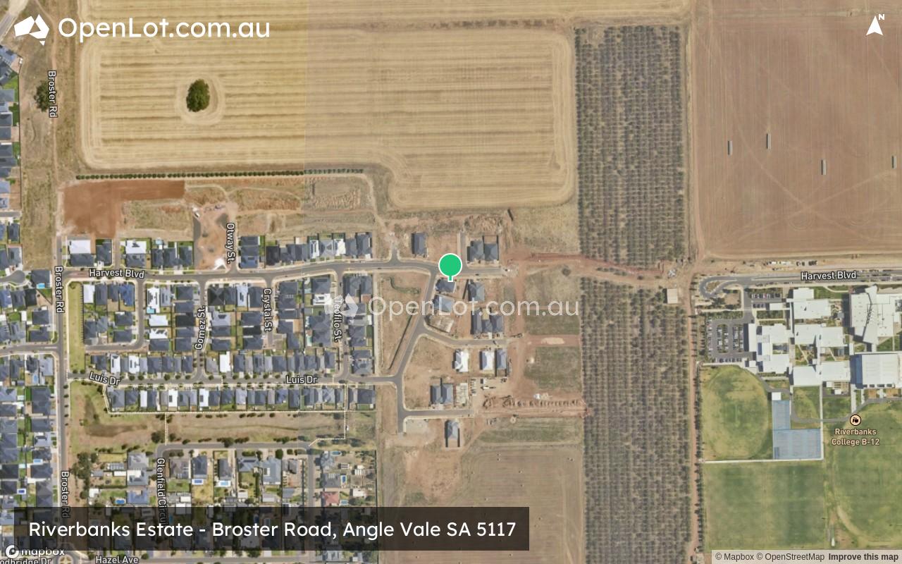Satellite image for Riverbanks Estate - Broster Road, Angle Vale SA 5117