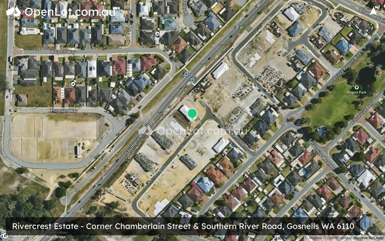 Satellite image for Rivercrest Estate - Corner Chamberlain Street & Southern River Road, Gosnells WA 6110