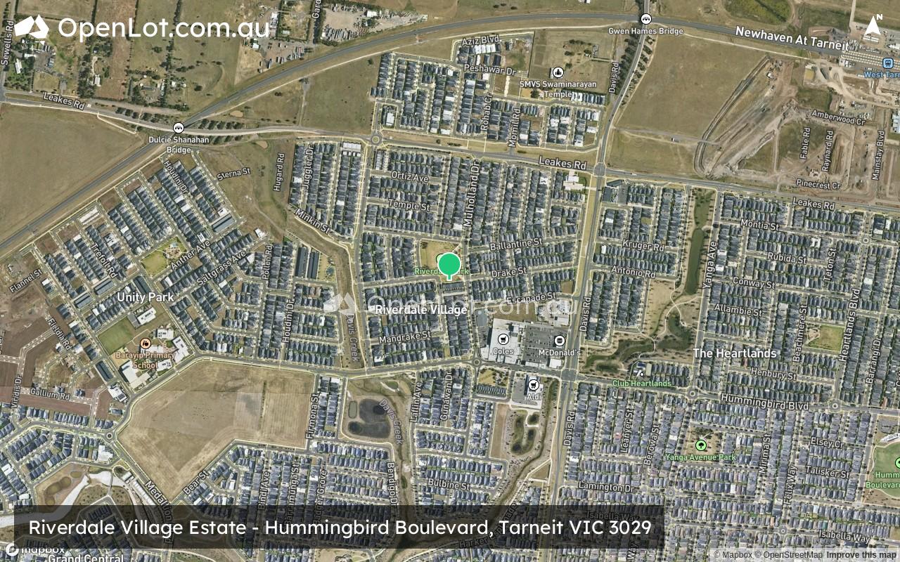 Satellite image for Riverdale Village Estate - Hummingbird Boulevard, Tarneit VIC 3029
