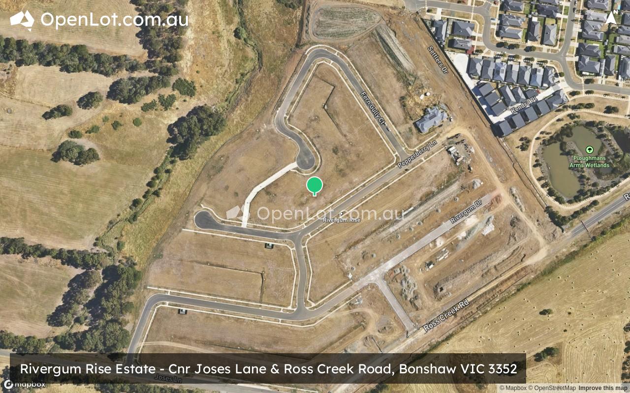 Satellite image for Rivergum Rise Estate - Cnr Joses Lane & Ross Creek Road, Bonshaw VIC 3352