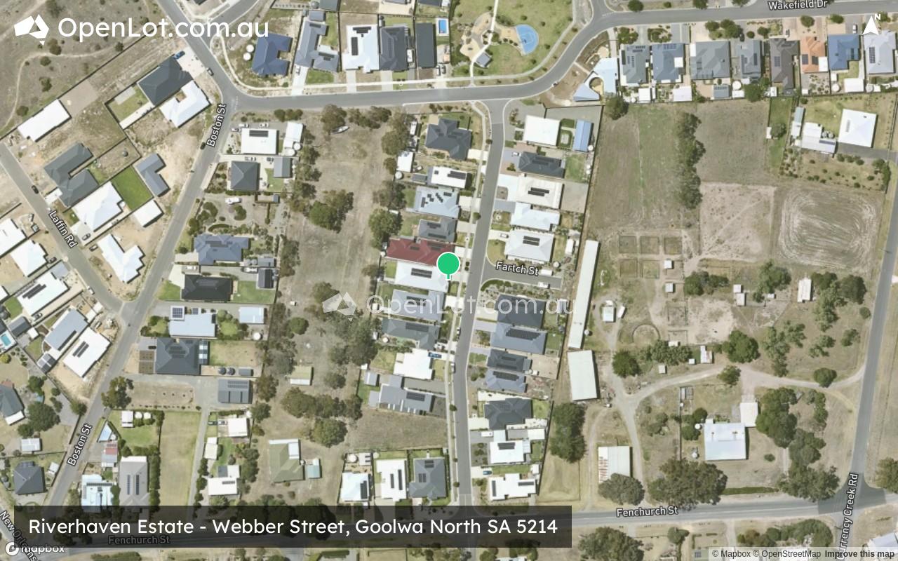 Satellite image for Riverhaven Estate - Webber Street, Goolwa North SA 5214