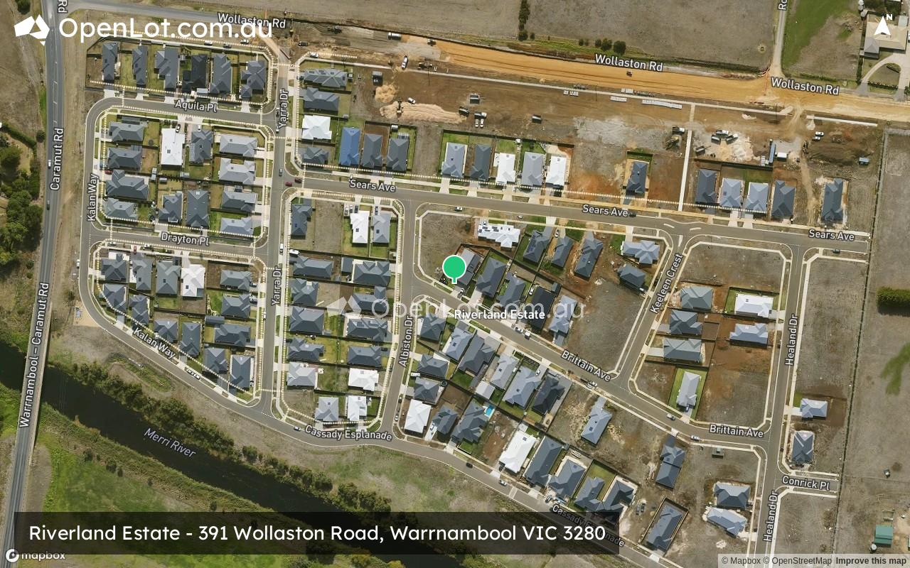 Satellite image for Riverland Estate - 391 Wollaston Road, Warrnambool VIC 3280