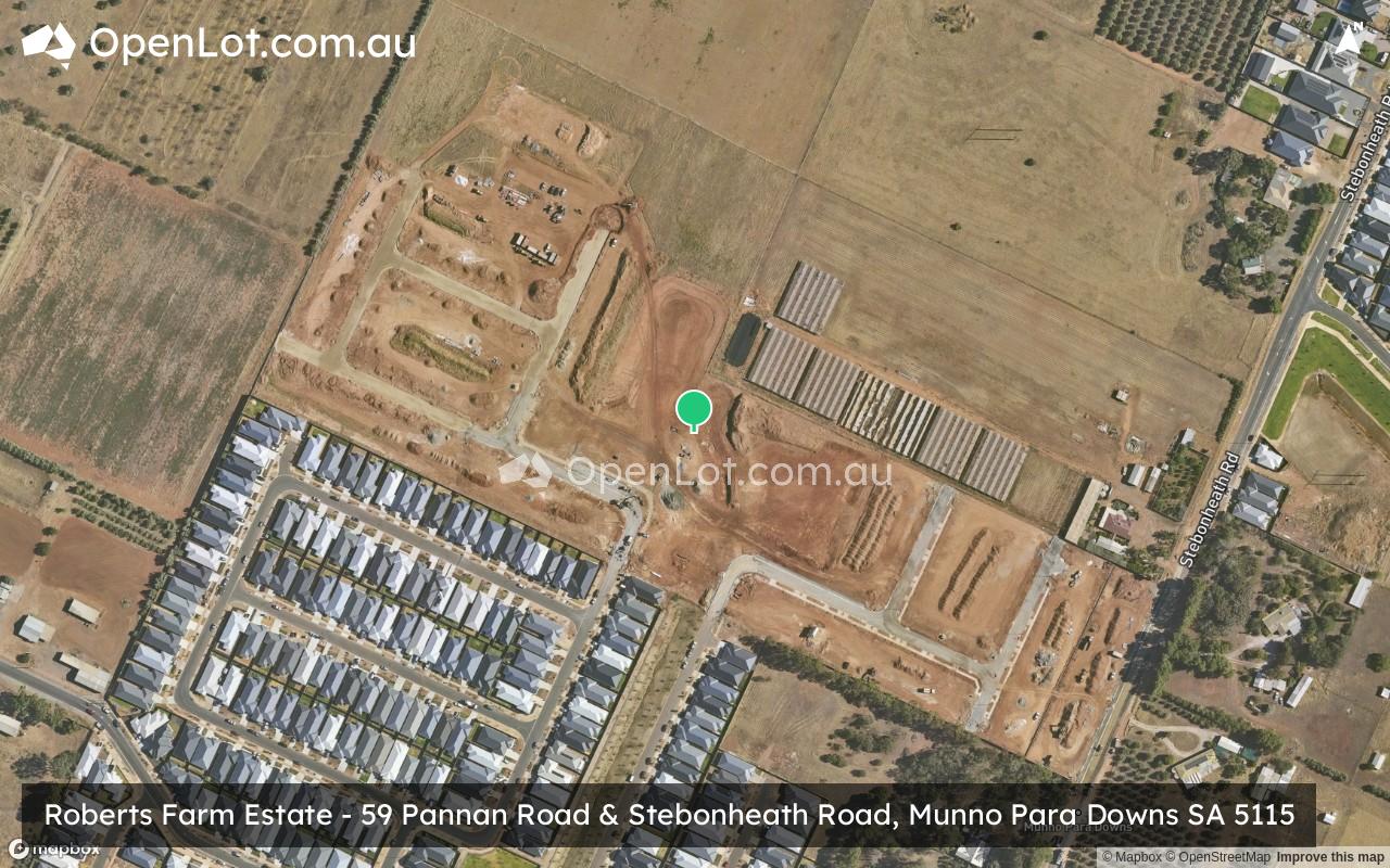 Satellite image for Roberts Farm Estate - 59 Pannan Road & Stebonheath Road, Munno Para Downs SA 5115