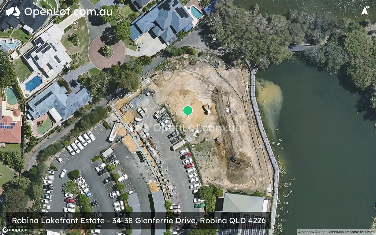 Satellite image for Robina Lakefront Estate - 34-38 Glenferrie Drive, Robina QLD 4226