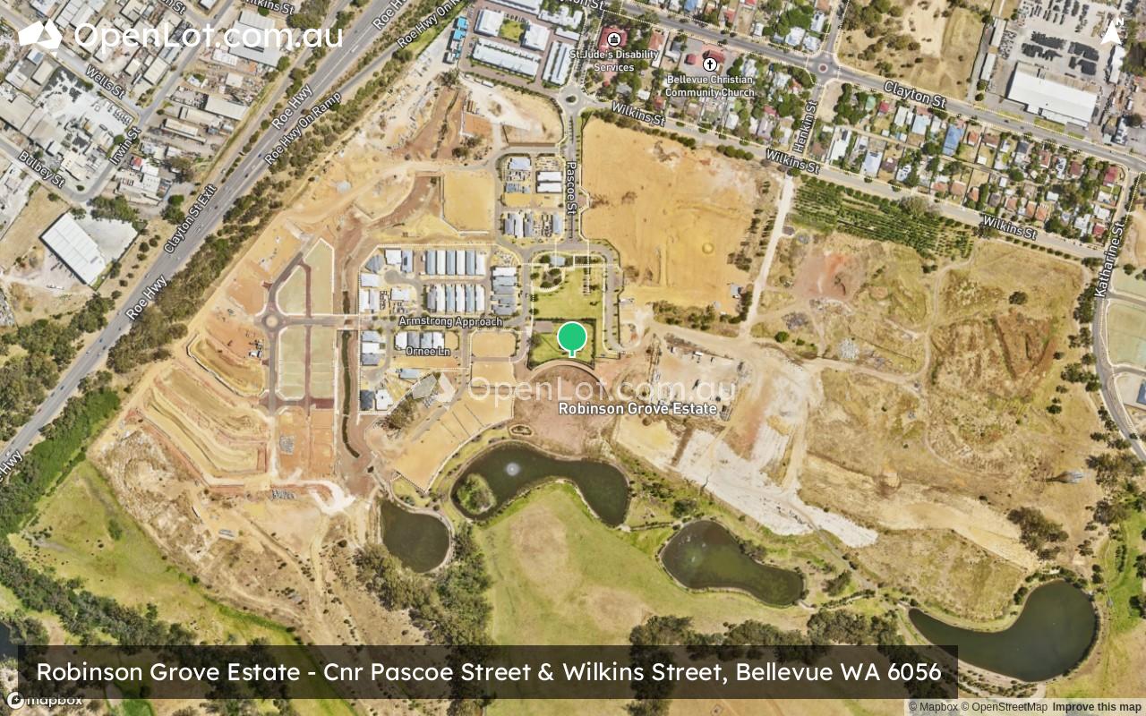 Satellite image for Robinson Grove Estate - Cnr Pascoe Street & Wilkins Street, Bellevue WA 6056