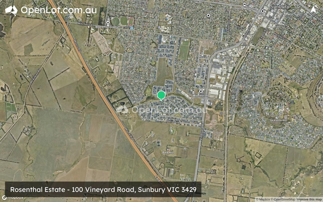 Satellite image for Rosenthal Estate - 100 Vineyard Road, Sunbury VIC 3429