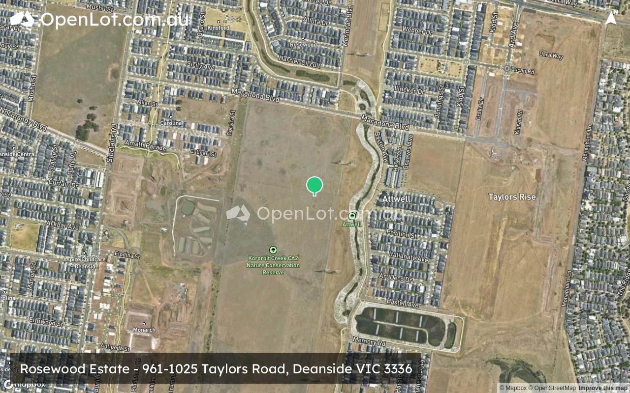 Satellite image for Rosewood Estate - 961-1025 Taylors Road, Deanside VIC 3336